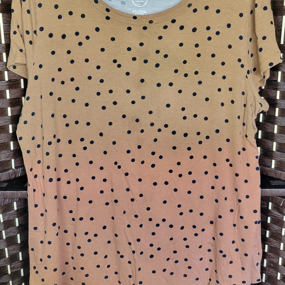 Maurices Cream and Pink Peter Pan Collar T-Shirt